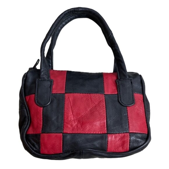 Unbranded Women's Checkers Black & Red Mini  Handbag Sz S - Picture 1 of 8